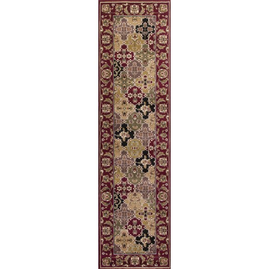 Cambridge Red Kashan Panel 2'2" x 7'11" Runner Rug