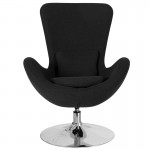 Egg Series Black Fabric Side Reception Chair