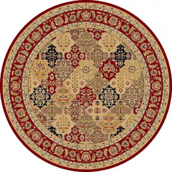 Cambridge Red Kashan Panel 7'7" Round Rug