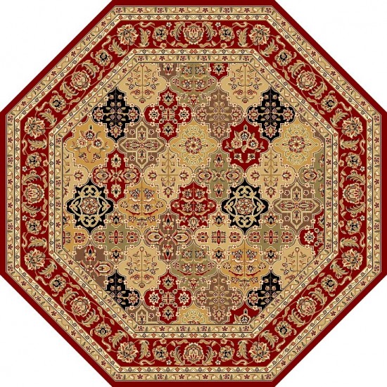 Cambridge Red Kashan Panel 7'7" Octagon Rug