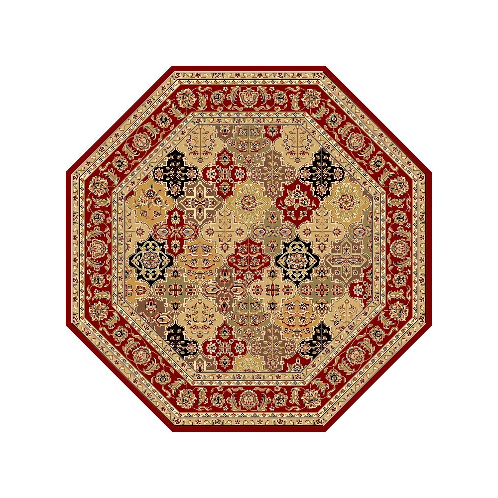 Cambridge Red Kashan Panel 7'7" Octagon Rug