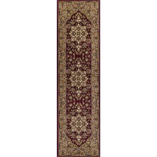 Cambridge Red/Beige Kashan Medallion 2'2" x 7'11" Runner Rug