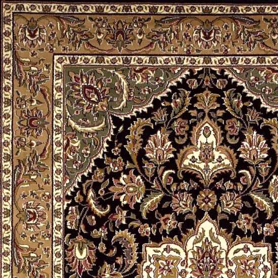 Cambridge Black/Beige Kashan Medallion 20" x 31" Rug