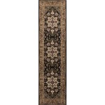 Cambridge Black/Beige Kashan Medallion 2'2" x 7'11" Runner Rug
