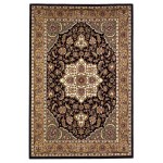 Cambridge Black/Beige Kashan Medallion 2'3" x 3'3" Rug