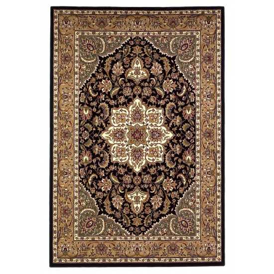 Cambridge Black/Beige Kashan Medallion 2'3" x 3'3" Rug