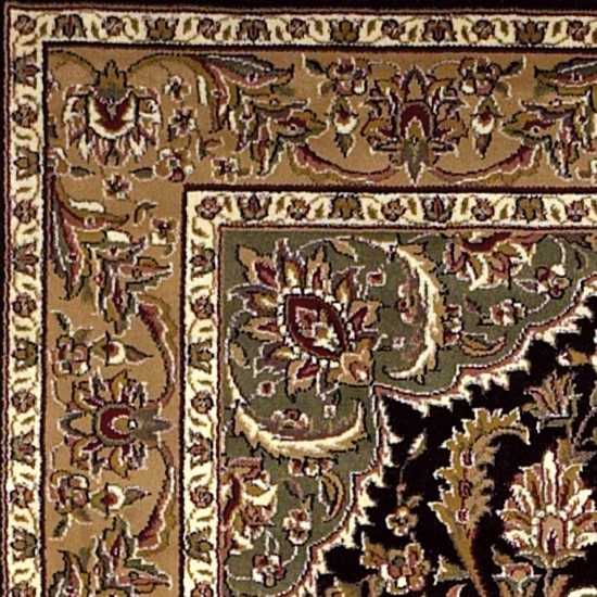 Cambridge Black/Beige Kashan Medallion 2'3" x 3'3" Rug