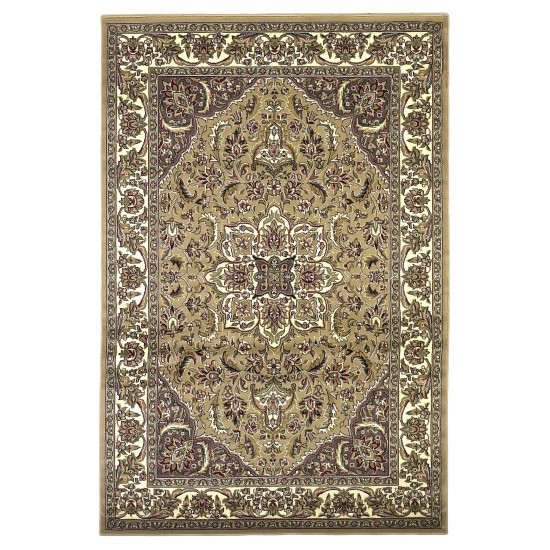 Cambridge Beige/Ivory Kashan Medallion 3'3" x 4'11" Rug