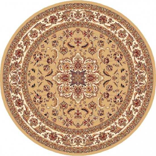 Cambridge Beige/Ivory Kashan Medallion 7'7" Round Rug