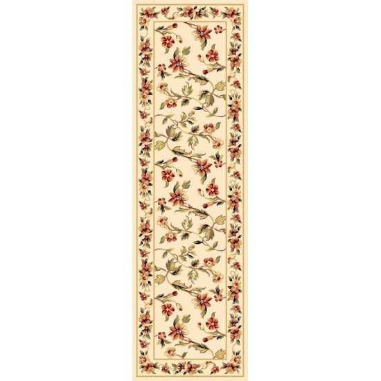 Cambridge Ivory Floral Vine 2'2" x 7'11" Runner Rug