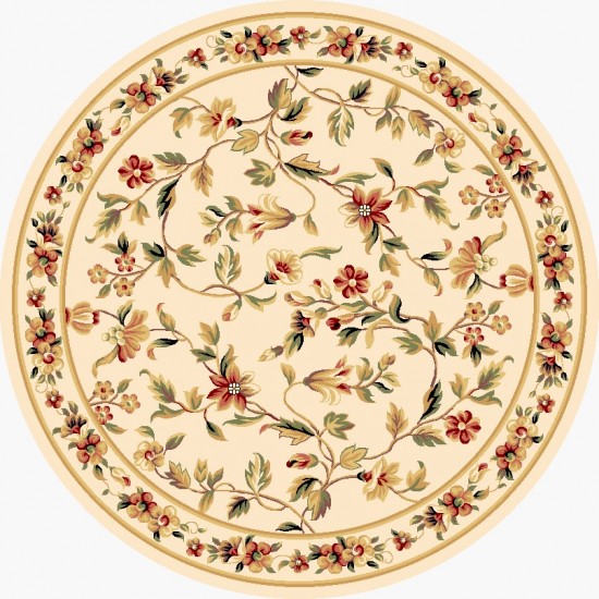 Cambridge Ivory Floral Vine 7'7" Round Rug