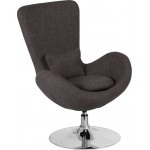 Egg Series Dark Gray Fabric Side Reception Chair