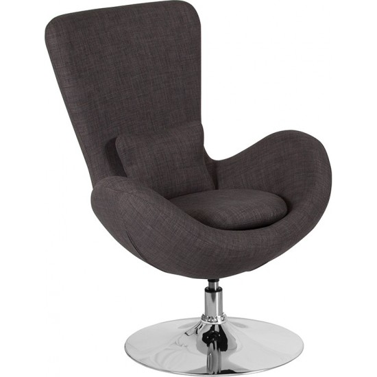 Egg Series Dark Gray Fabric Side Reception Chair