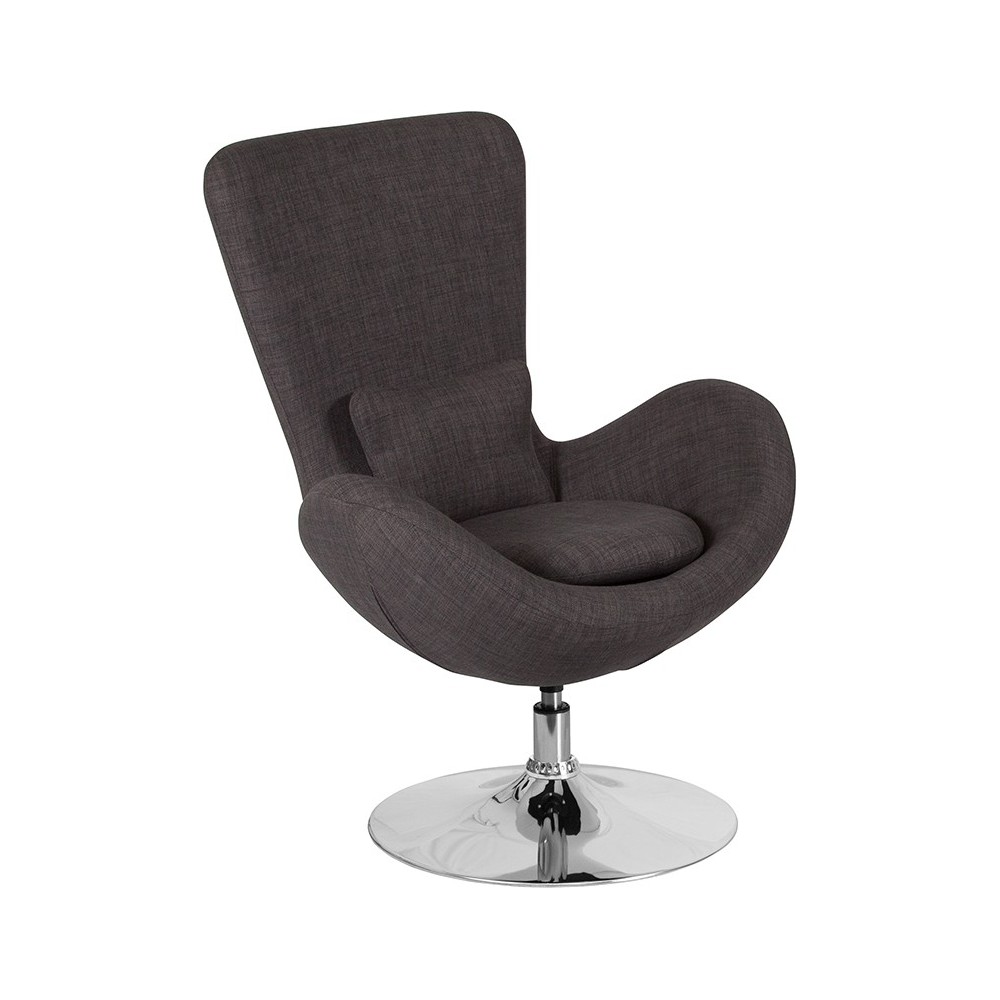 Egg Series Dark Gray Fabric Side Reception Chair