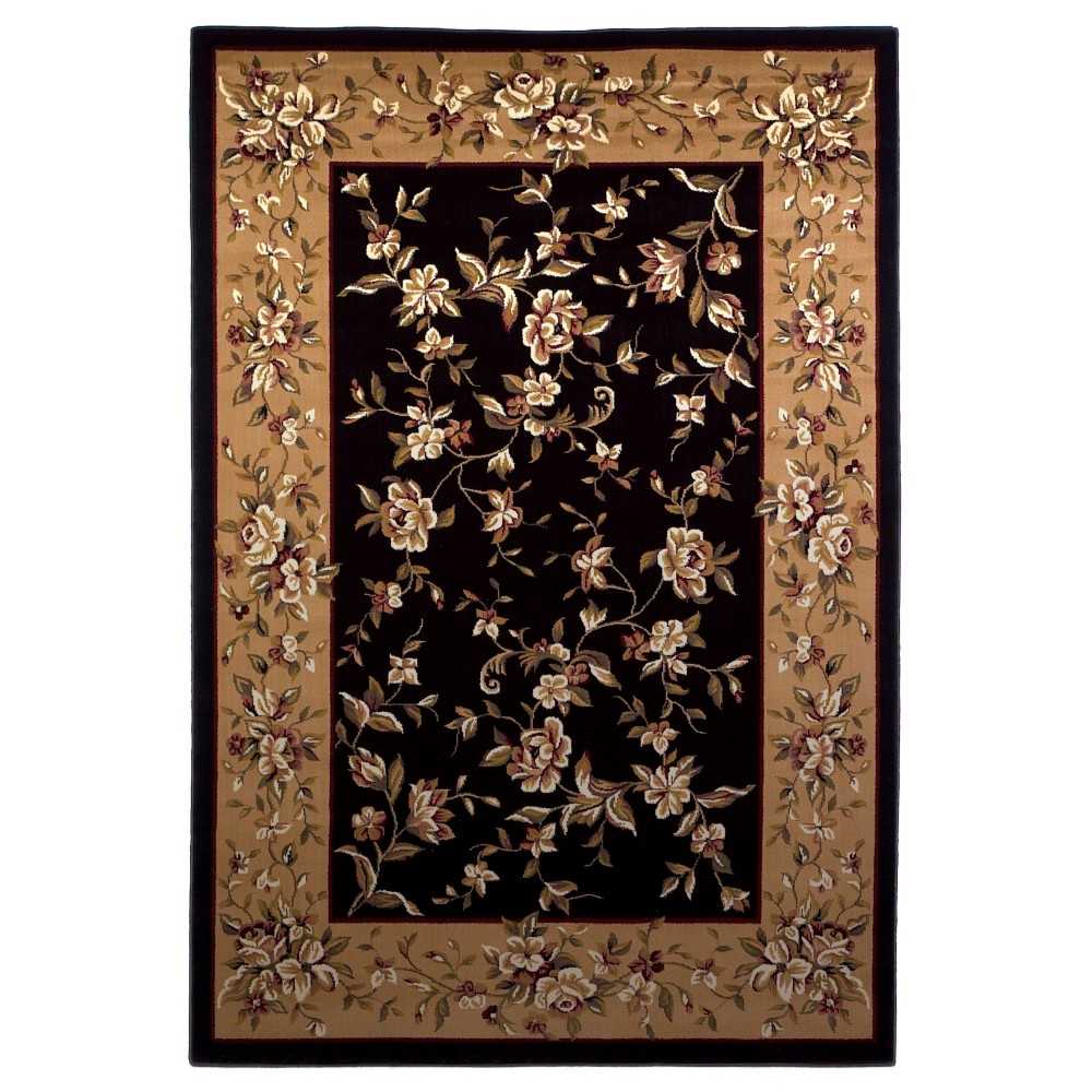 Cambridge Black/Beige Floral Delight 20" x 31" Rug