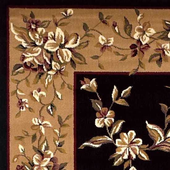 Cambridge Black/Beige Floral Delight 20" x 31" Rug