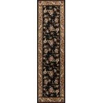 Cambridge Black/Beige Floral Delight 2'2" x 7'11" Runner Rug