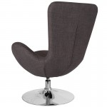 Egg Series Dark Gray Fabric Side Reception Chair