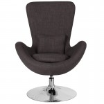 Egg Series Dark Gray Fabric Side Reception Chair