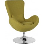 Egg Series Green Fabric Side Reception Chair