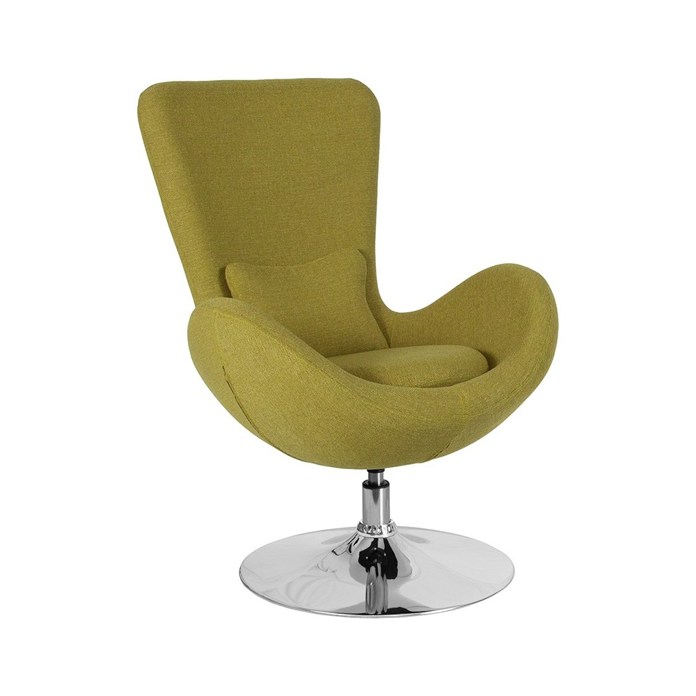 Egg Series Green Fabric Side Reception Chair