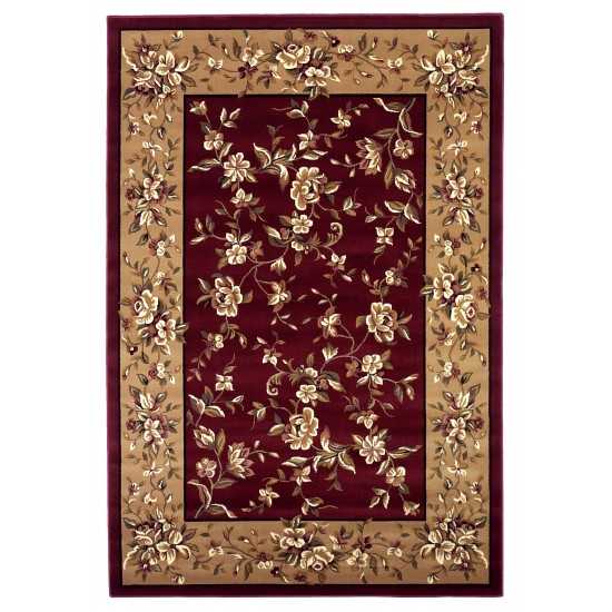 Cambridge Red/Beige Floral Delight 2'3" x 3'3" Rug