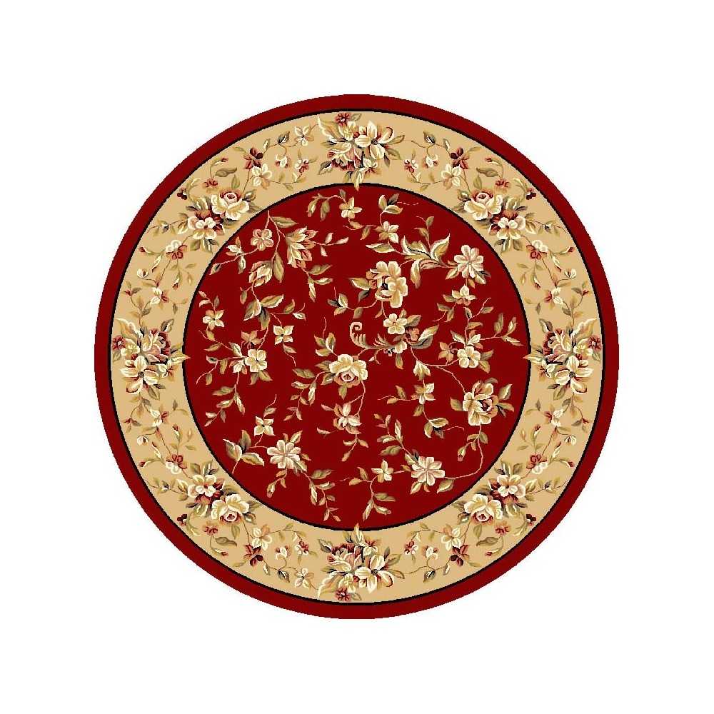 Cambridge Red/Beige Floral Delight 7'7" Round Rug