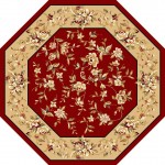 Cambridge Red/Beige Floral Delight 7'7" Octagon Rug