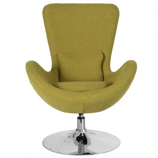 Egg Series Green Fabric Side Reception Chair