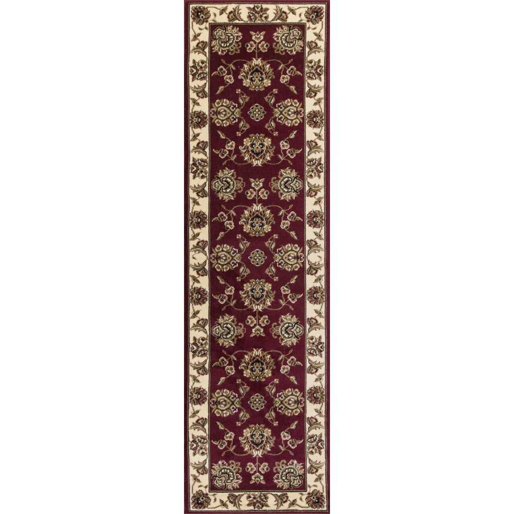 Cambridge Red /Ivory Floral Mahal 2'2" x 7'11" Runner Rug