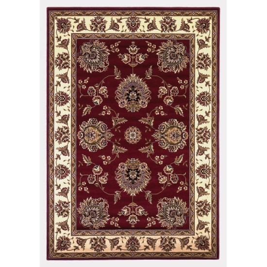 Cambridge Red /Ivory Floral Mahal 2'3" x 3'3" Rug