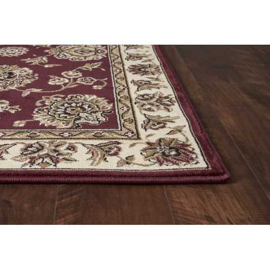 Cambridge Red /Ivory Floral Mahal 2'3" x 3'3" Rug