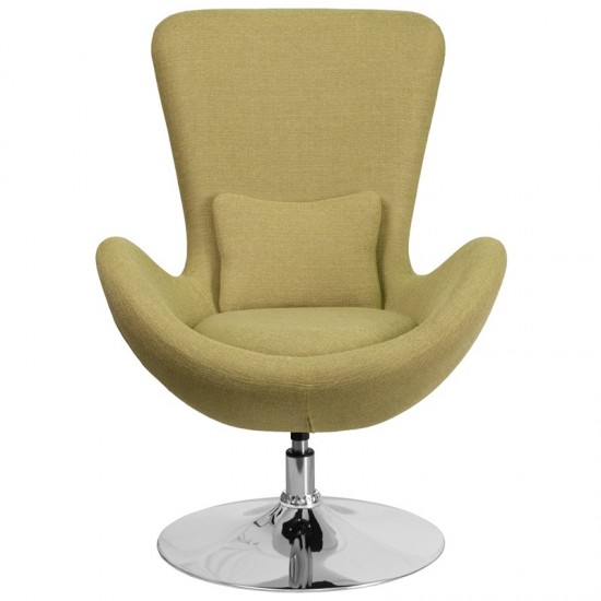 Egg Series Green Fabric Side Reception Chair