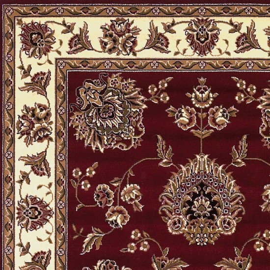 Cambridge Red /Ivory Floral Mahal 3'3" x 4'11" Rug