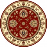 Cambridge Red /Ivory Floral Mahal 7'7" Round Rug