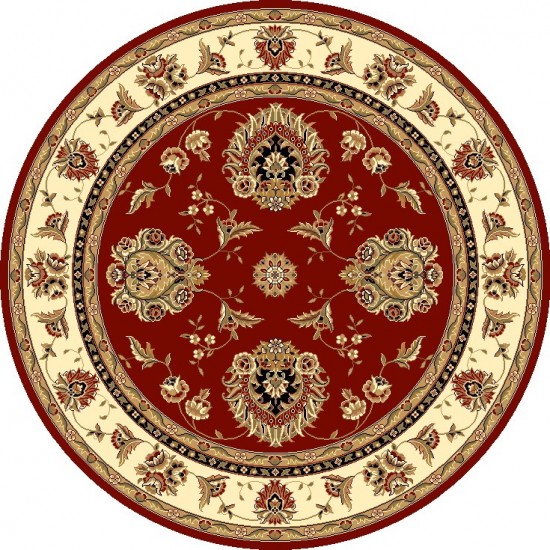 Cambridge Red /Ivory Floral Mahal 7'7" Round Rug