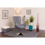 Egg Series Gray LeatherSoft Side Reception Chair