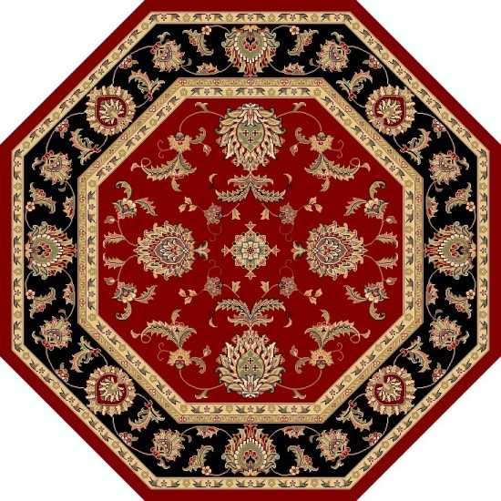 Cambridge Red/Black Bijar 7'7" Octagon Rug