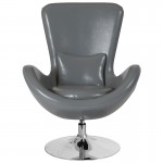 Egg Series Gray LeatherSoft Side Reception Chair