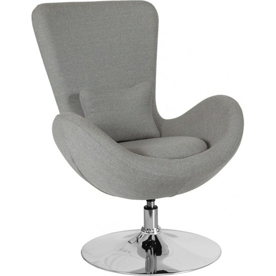 Egg Series Light Gray Fabric Side Reception Chair