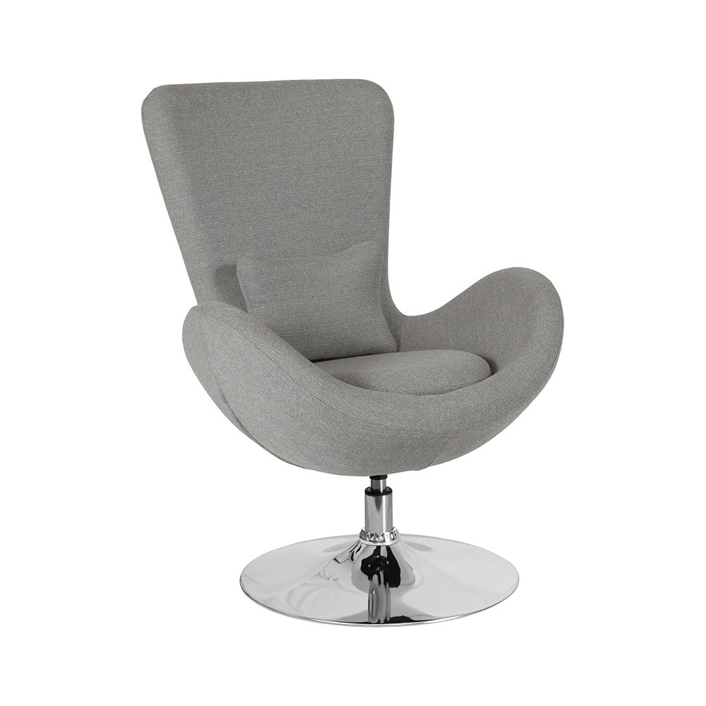 Egg Series Light Gray Fabric Side Reception Chair