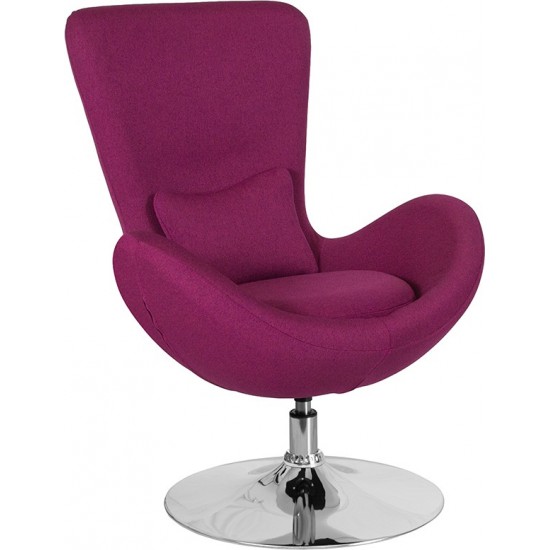 Egg Series Magenta Fabric Side Reception Chair