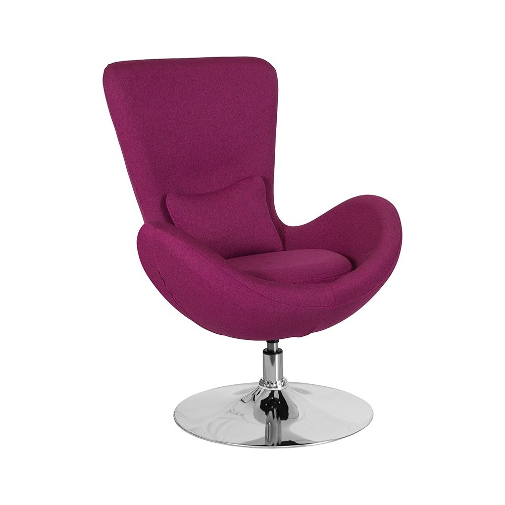 Egg Series Magenta Fabric Side Reception Chair