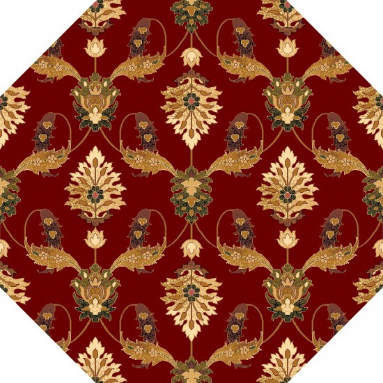 Cambridge Red Palazzo 7'7" Octagon Rug