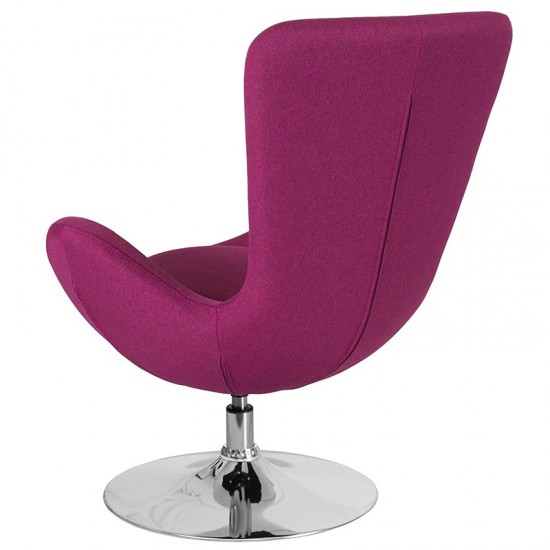 Egg Series Magenta Fabric Side Reception Chair