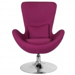 Egg Series Magenta Fabric Side Reception Chair