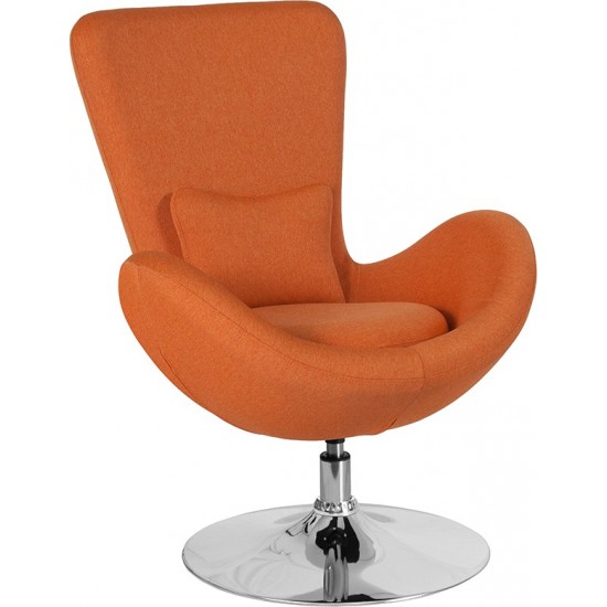 Egg Series Orange Fabric Side Reception Chair