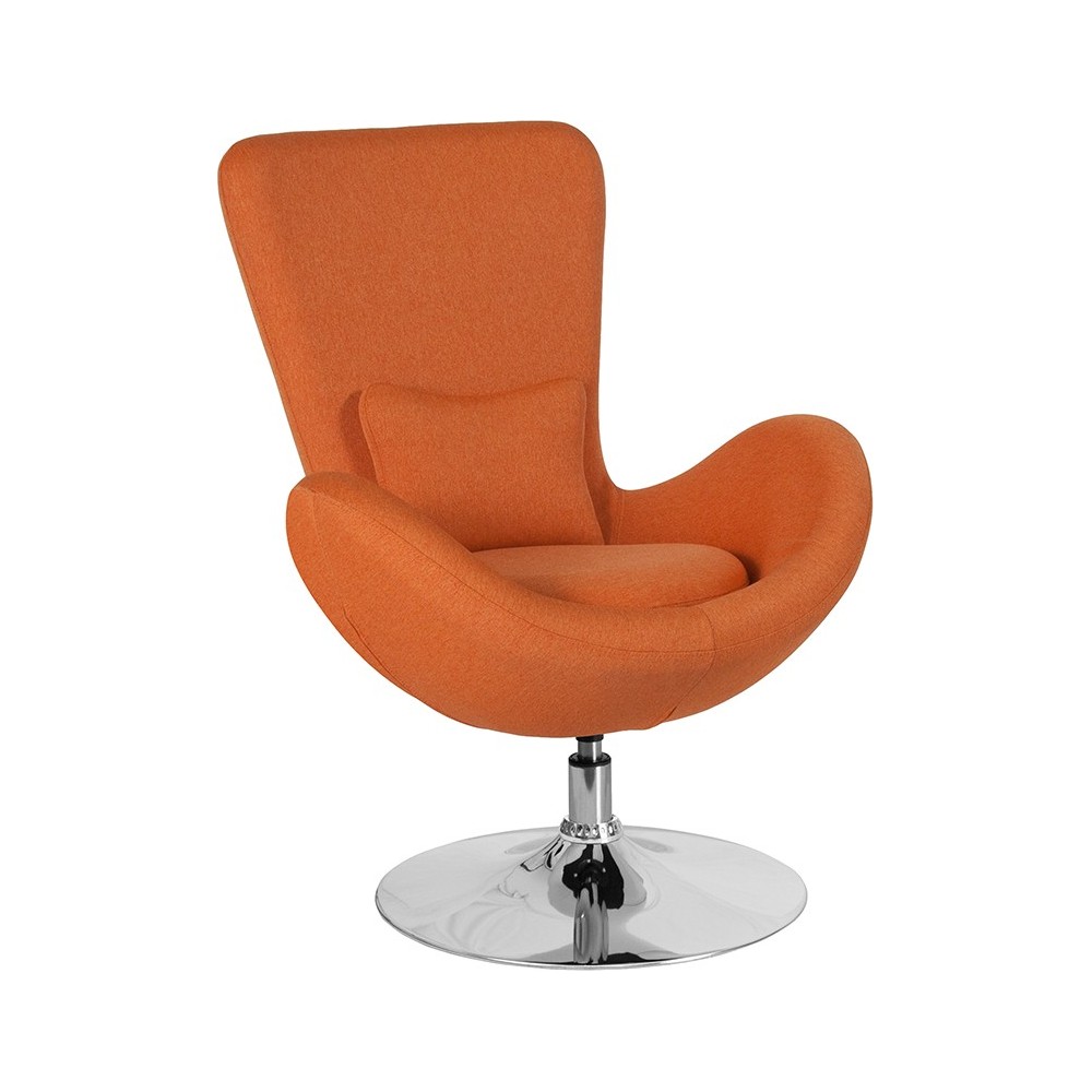 Egg Series Orange Fabric Side Reception Chair Egg Series Orange Fabric Side Reception Chair