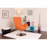 Egg Series Orange Fabric Side Reception Chair