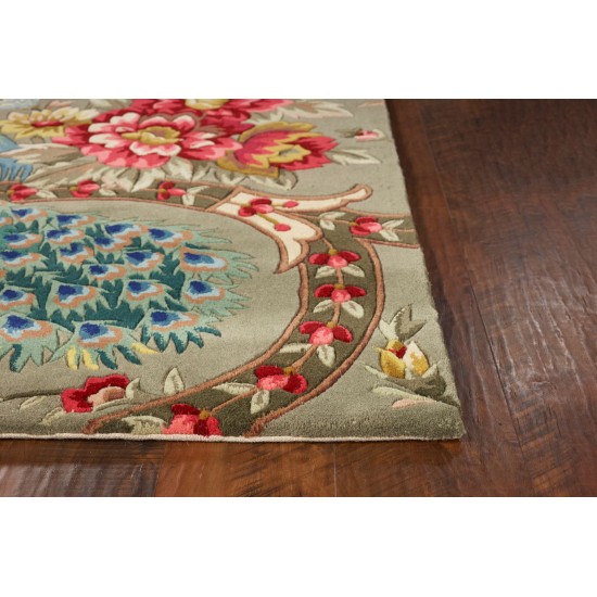 Catalina Sage Peacock Flora 2'6" x 8' Runner Rug